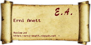 Erni Anett névjegykártya